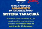 Compesa informa adiamento da paralisação do Sistema Tapacurá para a próxima quarta-feira (13)