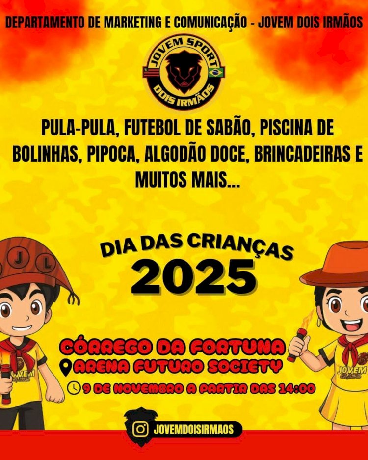 Jovem Dois Irmãos promove ação especial para as Crianças no próximo domingo no Recife