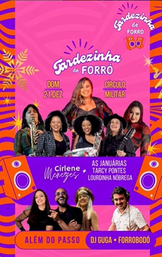 Tardezinha de Forró reúne grandes vozes femininas neste domingo (21) no Círculo Militar do Recife